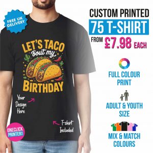 75x T-Shirt Printing - Bulk Printing with Free UK Delivery